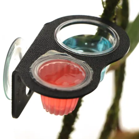 Terrario Gecko Bar Duo Jelly Black - miska wisząca podwójna-1922740