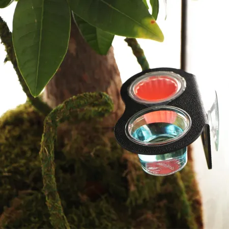 Terrario Gecko Bar Duo Jelly Black - miska wisząca podwójna-1922743