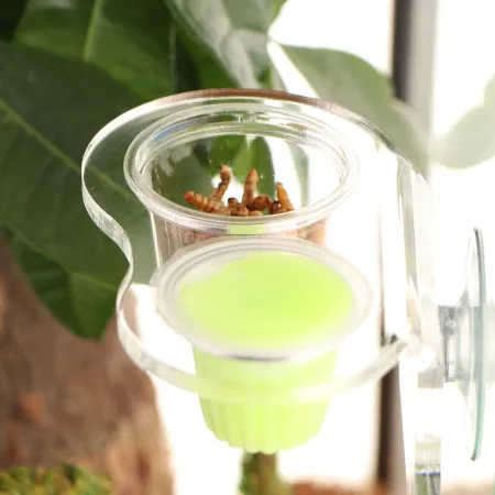 Terrario Gecko Bar Duo Jelly Invisible - miska wisząca podwójna-1922752