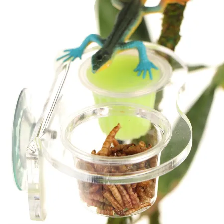 Terrario Gecko Bar Duo Jelly Invisible - miska wisząca podwójna-1922753