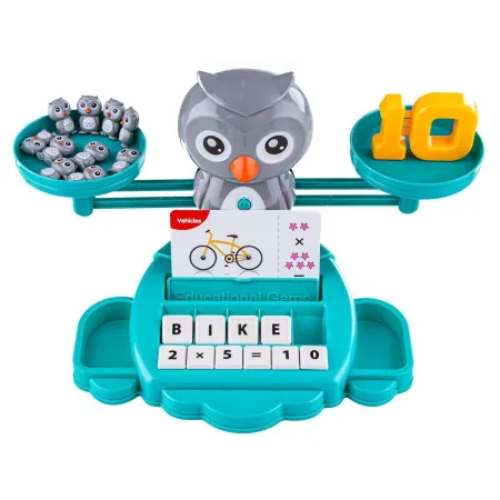 Gra Nauka Liczenia Oraz Angielskiego Fiszki - Równoważnia Waga Szalkowa Sówka Sowa - Owl Balance Przecena 1-1926330