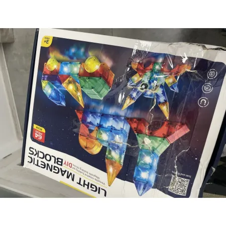 Klocki Magnetyczne, Konstrukcyjne, Świecące Elementy, Figury 3D 64 El. Przecena 1-1926346