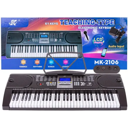 Keyboard Organy 61 Klawiszy Zasilacz Mikrofon MK-2106 Przecena 7-1926698