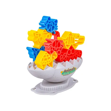 Zręcznościowa Gra Rodzinna, Balansująca Wieża Klocki Zwierzątka Kolorowa Układanka-1926903