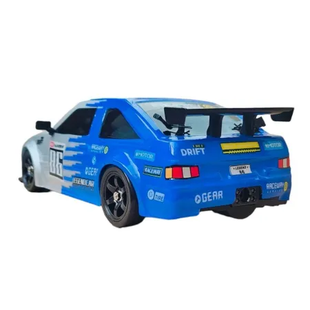 DUŻY Samochód Do Driftu Auto RC Drift 1:16 2,4 GHz PARA DYM Srebrna Toyota 4WD LED-1928099