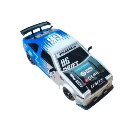 DUŻY Samochód Do Driftu Auto RC Drift 1:16 2,4 GHz PARA DYM Srebrna Toyota 4WD LED-1928100