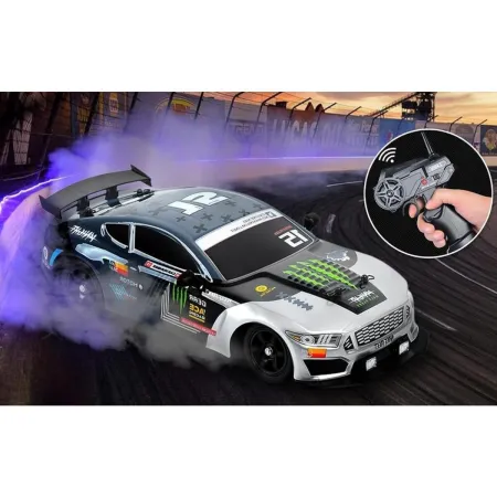 DUŻY Samochód Do Driftu Auto RC Drift 1:16 2,4 GHz PARA DYM Grafitowy Mustang 4WD LED-1928106