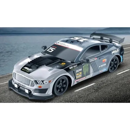 DUŻY Samochód Do Driftu Auto RC Drift 1:16 2,4 GHz PARA DYM Grafitowy Mustang 4WD LED-1928107