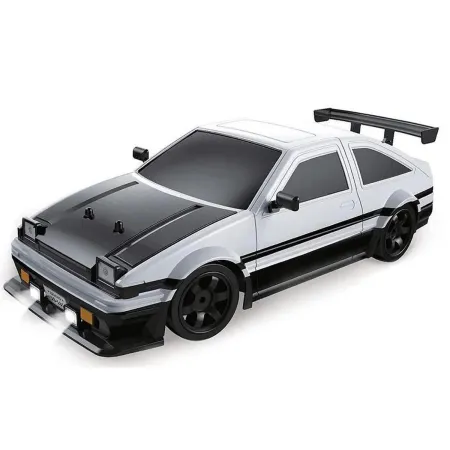 DUŻY Samochód Do Driftu Auto RC Drift 1:16 2,4 GHz PARA DYM Biała Toyota 4WD LED-1928113