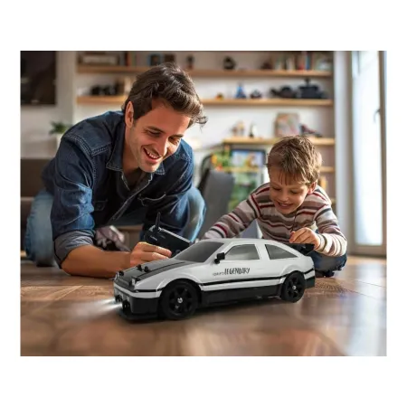 DUŻY Samochód Do Driftu Auto RC Drift 1:16 2,4 GHz PARA DYM Biała Toyota 4WD LED-1928117