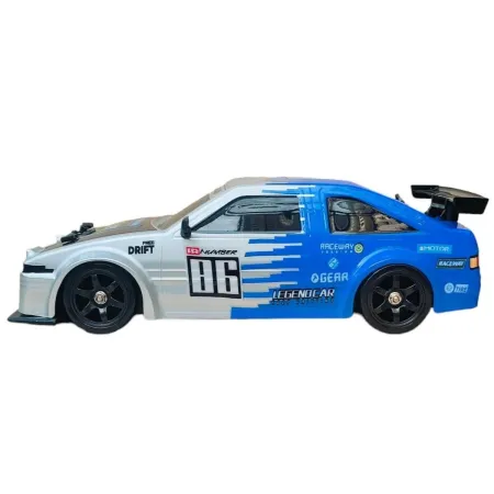 DUŻY Samochód Do Driftu Auto RC Drift 1:16 2,4 GHz PARA DYM Srebrna Toyota 4WD LED-1928330