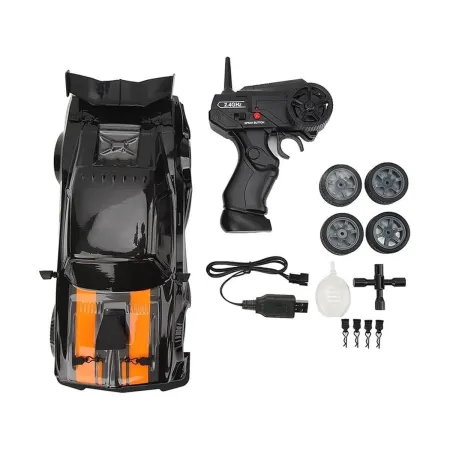 DUŻY Samochód Do Driftu Auto RC Drift 1:16 2,4 GHz PARA DYM Czarny Dodge 4WD LED-1928341