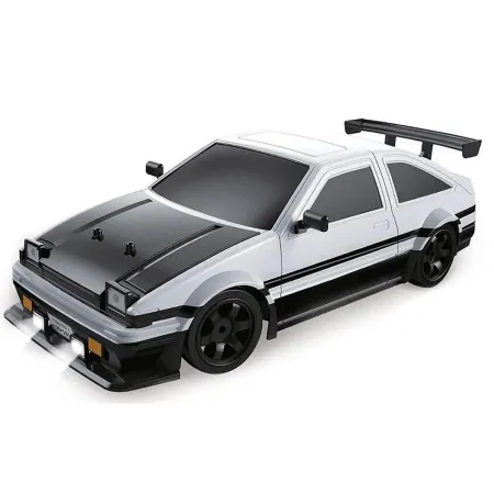 DUŻY Samochód Do Driftu Auto RC Drift 1:16 2,4 GHz PARA DYM Biała Toyota 4WD LED-1928345