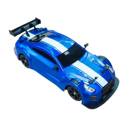 DUŻY Samochód Do Driftu Auto RC Drift 1:16 2,4 GHz PARA DYM 4WD Niebieski Nissan GTR LED-1928354