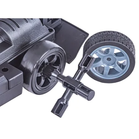 DUŻY Samochód Do Driftu Auto RC Drift 1:16 2,4 GHz PARA DYM Srebrny Dodge 4WD LED-1928592