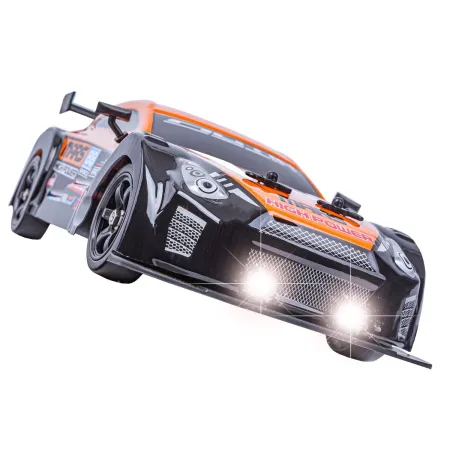 DUŻY Samochód Do Driftu Auto RC Drift 1:16 2,4 GHz PARA DYM 4WD Pomarańczowy Nissan GTR LED-1928616