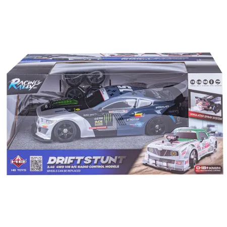 DUŻY Samochód Do Driftu Auto RC Drift 1:16 2,4 GHz PARA DYM Grafitowy Mustang 4WD LED-1928629
