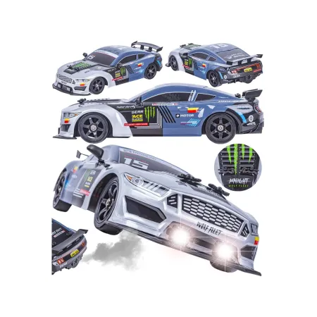 DUŻY Samochód Do Driftu Auto RC Drift 1:16 2,4 GHz PARA DYM Grafitowy Mustang 4WD LED-1928636