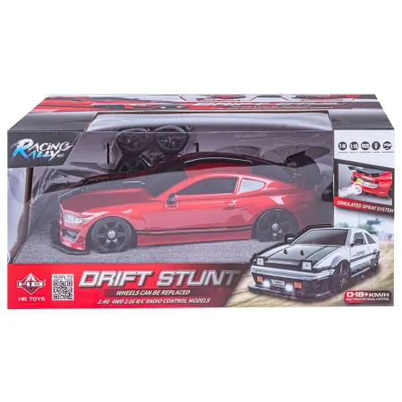 DUŻY Samochód Do Driftu Auto RC Drift 1:16 2,4 GHz PARA DYM Mustang 4WD Czerwony LED-1928697