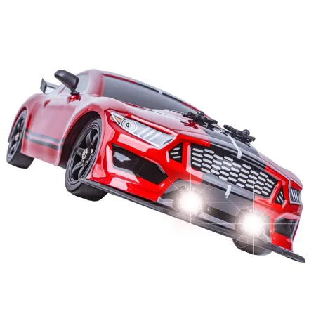 DUŻY Samochód Do Driftu Auto RC Drift 1:16 2,4 GHz PARA DYM Mustang 4WD Czerwony LED-1928701