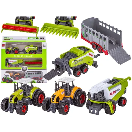 Zestaw 3 Pojazdów, Maszyny Rolnicze, 2 x Traktor, Kombajn, Farma
