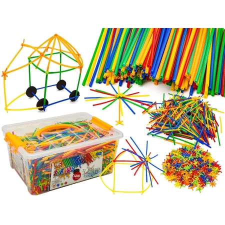 Słomki Konstrukcyjne, Klocki, Patyczki ok. 1200 Sztuk Kuferek Przecena 1-1929435