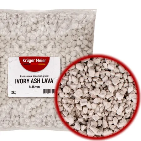 Kruger Meier Ivory Ash Lava 8-16 mm - Żwirek do akwarium 2kg-1931739