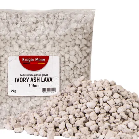 Kruger Meier Ivory Ash Lava 8-16 mm - Żwirek do akwarium 2kg-1931740