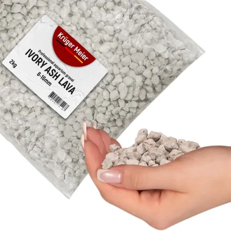 Kruger Meier Ivory Ash Lava 8-16 mm - Żwirek do akwarium 2kg-1931743