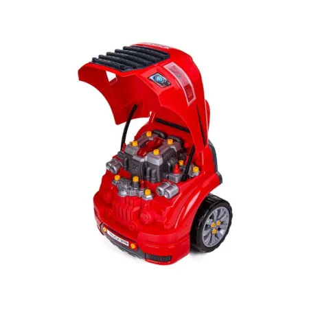 Zestaw Mechanika, Samochód Auto Silnik Do Rozkręcania, Warsztat 61 Elementów, Ciężarówka, Czerwony Truck Przecena 