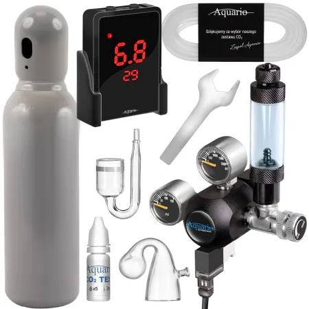 Aquario Exclusive 2.0 - zestaw CO2 z elektrozaworem i komputerem pH + butla 8l