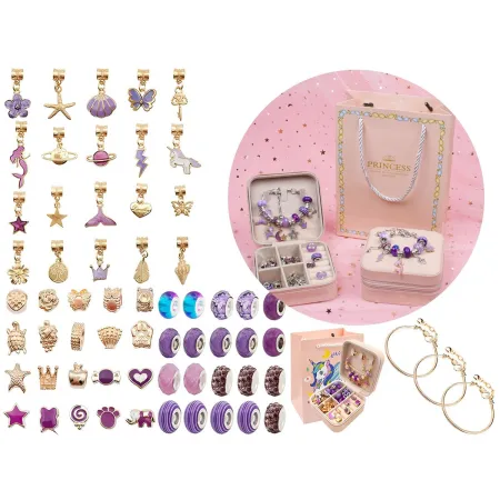 Zestaw Do Tworzenia Robienia Biżuterii, Bransoletek, Charmsy, Zawieszki, Koraliki ODCIENIE FIOLETU Przecena 1-1970776