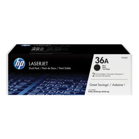 Oryginalny Toner Czarny HP LaserJet M1120, M1522, P1505 (36A CB436AD) (DWUPAK), kompatybilne z CB436A