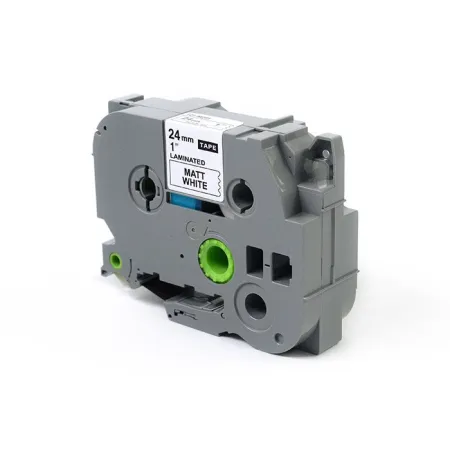 Taśma JetWorld Czarny na Matowym Białym Zamiennik Brother 24mm x 8m TZe-M251 (TZEM251, TZM251, TZ-M251, AZEM251, AZE-M251)