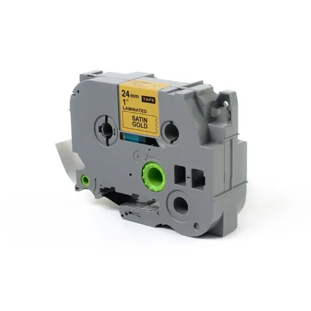 Taśma JetWorld Czarny na Matowym Złotym Zamiennik Brother 24mm x 8m TZe-MQ851 (TZEMQ851, TZMQ851, TZ-MQ851, AZEMQ851, AZE-MQ851)