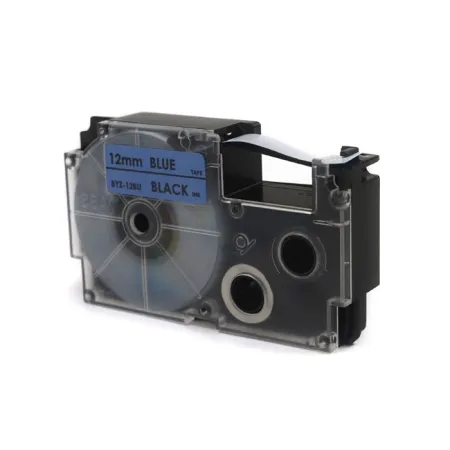 Taśma JetWorld Zamiennik Casio Czarny na Niebieskim 12mm x 8m (PT-12BU1, PT12BU1, XR-12BU1, XR12BU1)