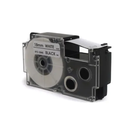 Taśma JetWorld Zamiennik Casio Czarny na Białym 18mm x 8m (PT-18WE1, PT18WE1, XR-18WE1, XR18WE1)