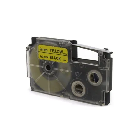 Taśma JetWorld Zamiennik Casio Czarny na Żółtym 6mm x 8m (PT-6X1, PT6X1, XR-6YW1, XR6YW1)