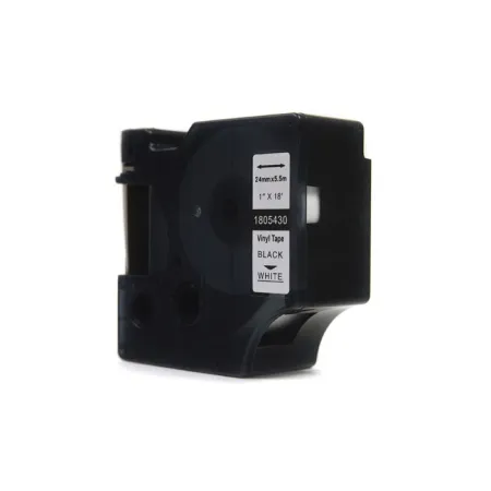 Taśma JetWorld Zamiennik Dymo Rhino Czarny na Białym 24mm x 5,5m Winylowa, Vinyl (1805430)