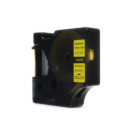 Taśma JetWorld Zamiennik Dymo Rhino Czarny na Żółtym (18056) rurka termokurczliwa 12mm x 1.5m