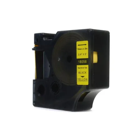 Taśma JetWorld Zamiennik Dymo Rhino Czarny na Żółtym (18058) rurka termokurczliwa 19mm x 1.5m