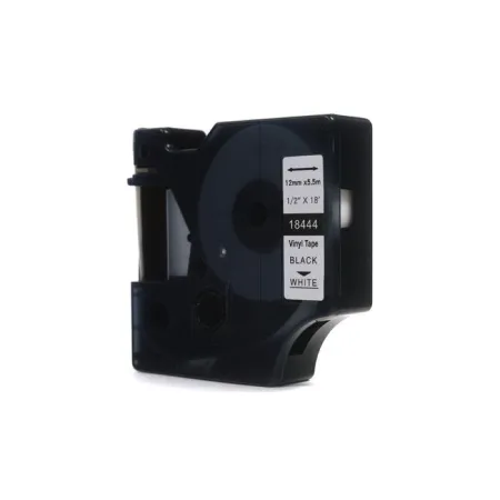 Taśma JetWorld Zamiennik Dymo Rhino Czarny na Białym 12mm x 5,5m Winylowa, Vinyl (18444) (S0718600)