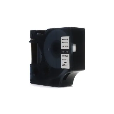 Taśma JetWorld Zamiennik Dymo Rhino Czarny na Białym 19mm x 5,5m Winylowa, Vinyl (18445) (S0718620)