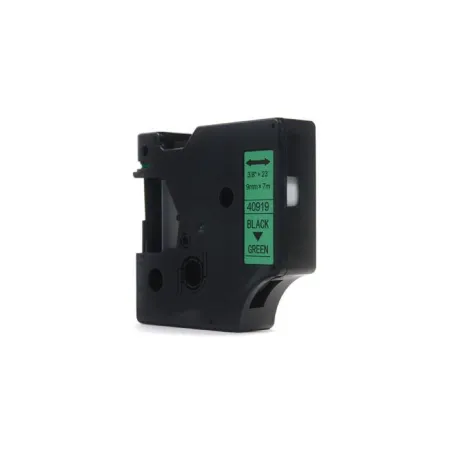 Taśma JetWorld Zamiennik Dymo D1 Czarny na Zielonym 9mm x 7m  LM100 , LM120, LM150, LM160, LM200, LM210, LM210D, LM220, LM260, LM260P, LM260D, LM280,