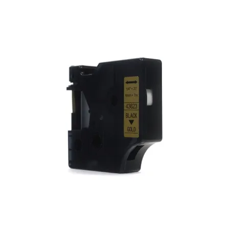 Taśma JetWorld Zamiennik Dymo D1 Czarny na Złotym 6mm x 7m LM100, LM100+, LM200, LM300, LM400, LM420P, LM350, LM350D, LM360D, LM450D, LM260P, LM120P,
