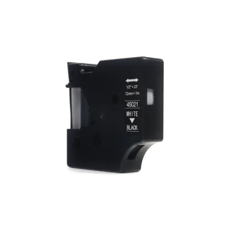 Taśma JetWorld Zamiennik Dymo D1 Biały na Czarnym 12mm x 7m LM100, LM100+, LM200, LM300, LM400, LM420P, LM350, LM350D, LM360D, LM450D, LM260P, LM120P,