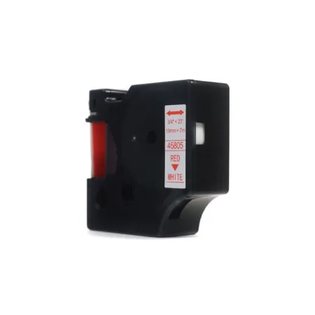Taśma JetWorld Zamiennik Dymo D1 Czerwony na Białym, 19mm x 7m (45805) (S0720850)
