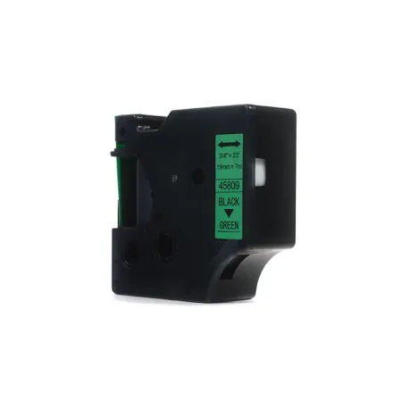 Taśma JetWorld Zamiennik Dymo D1 Czarny na Zielonym, 19mm x 7m (45809) (S0720890)
