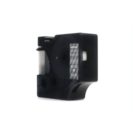 Taśma JetWorld Zamiennik Dymo D1 Biały na Przezroczystym, 19mm x 7m (45810) (S0720900)