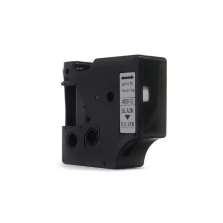 Taśma JetWorld Zamiennik Dymo D1 Czarny na Srebrnym, 19mm x 7m (45812) (S0720910)